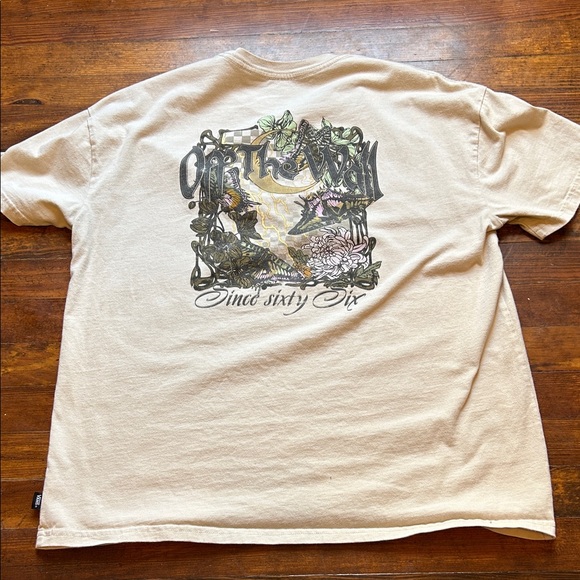 Vans Off The Wall Cream Graphic Tee - Picture 1 of 4